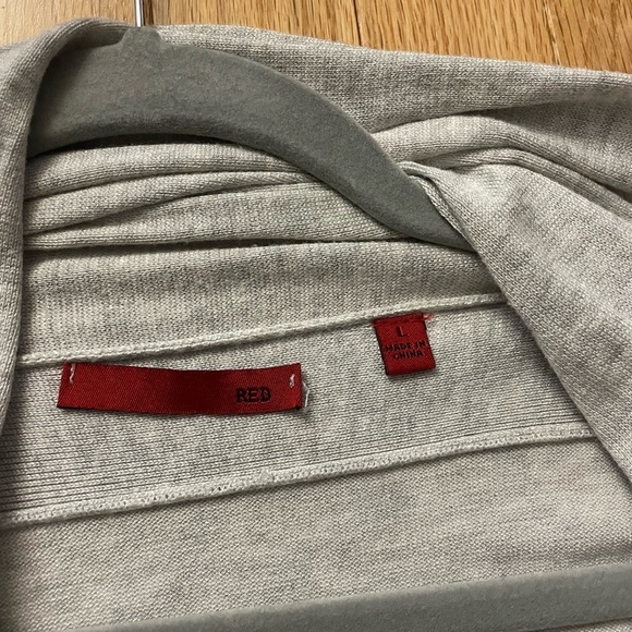 Red Light Grey High Low Cardigan Size Large - Picture 5 of 9